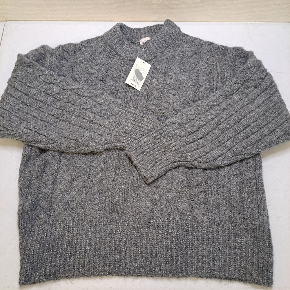 A New Day Womens Sweater XXL Heather Grey NWT Cable Knit 1919-360